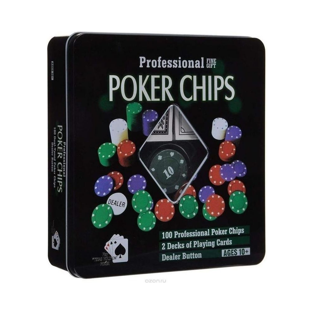 Fichas de Poker Resina e Metal 100 Unidades com 2 Baralhos Dtas Profissional