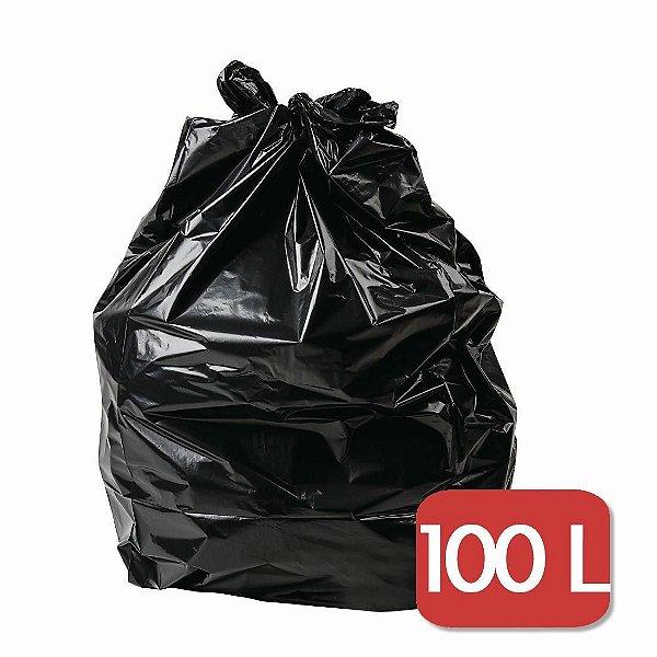 Saco de Lixo Preto 100 litros 75x85 Leve 100 unidades