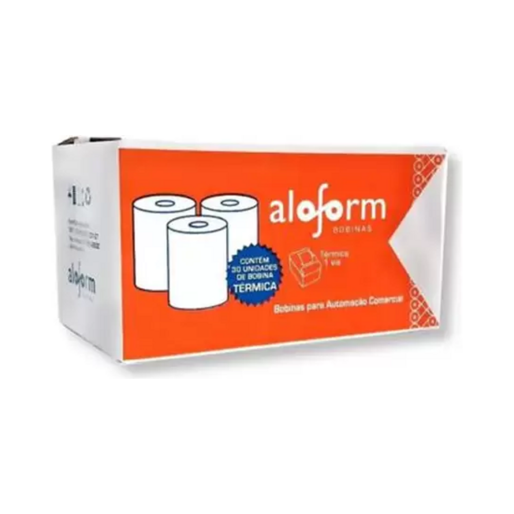 Bobina T&eacute;rmica Branca 80x40 1 via Aloform Caixa 30 unidades