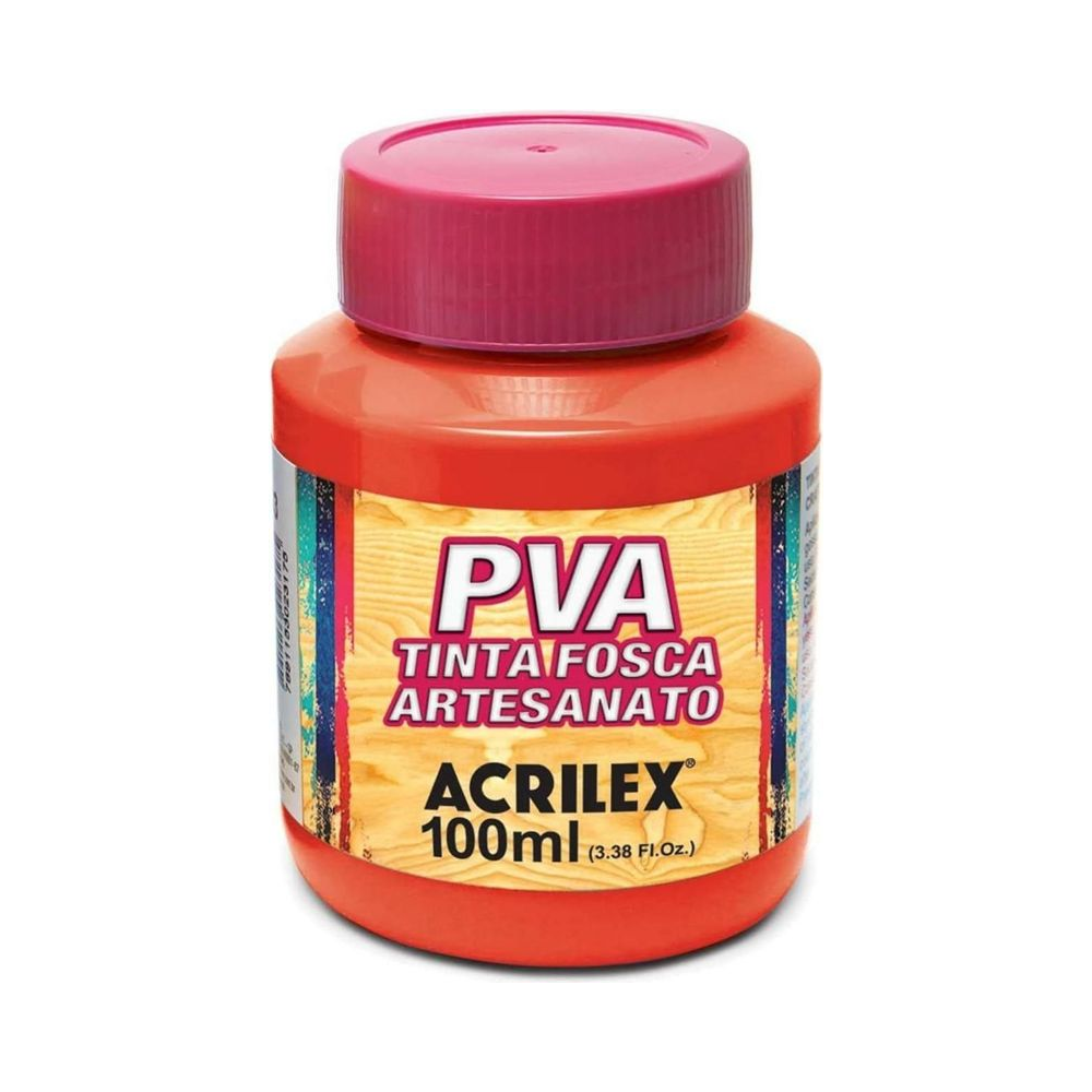 Tinta PVA Fosca Artesanato Acrilex 100ml Vermelho Fogo