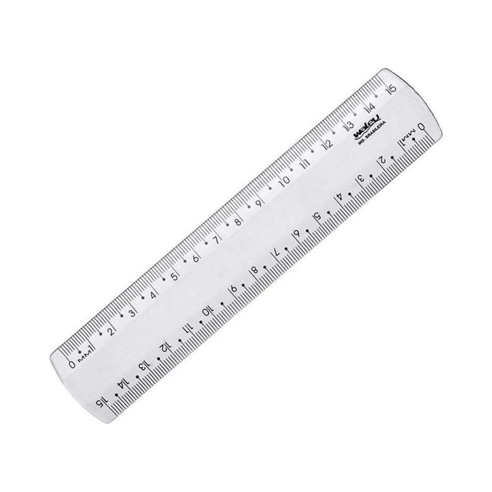 R&eacute;gua Acr&iacute;lica 15cm Maxcril Cristal