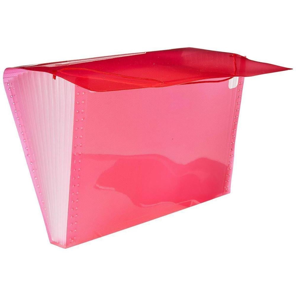 Pasta Sanfonada A4 com 12 Divisórias Polibras Vermelho