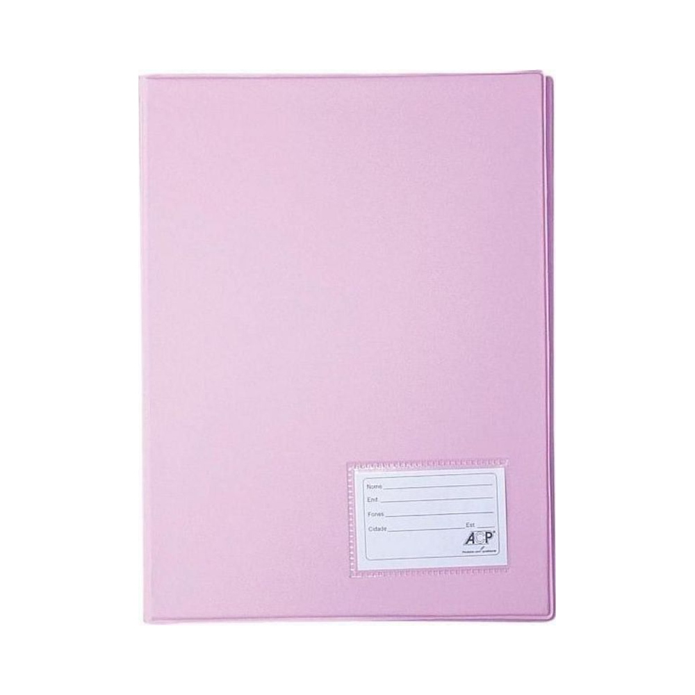 Pasta Cat&aacute;logo PVC Of&iacute;cio ACP Rosa 50 Envelopes