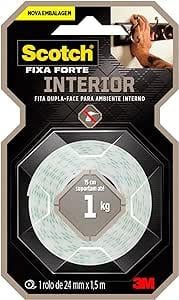 Fita Dupla Face Espuma Ambiente Interno Fixa Forte Scotch 3M 24mm x 1.5m