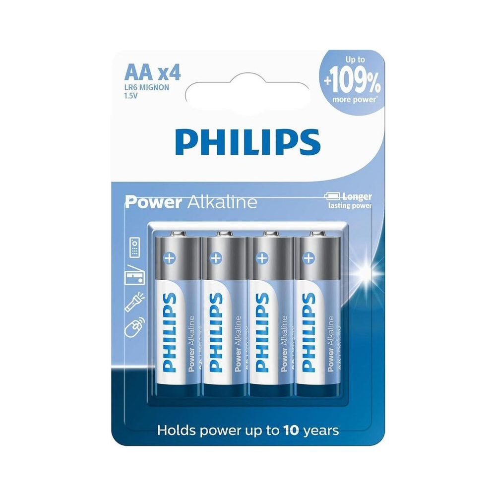 Pilha Alcalina LR6P4B/59 Philips AA 1.5V 4 Unidades