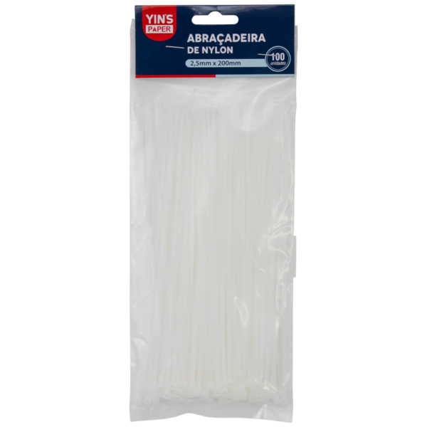 Abraçadeira de Nylon YINS Paper Cristal 2.5mm x 200mm 100 unidades