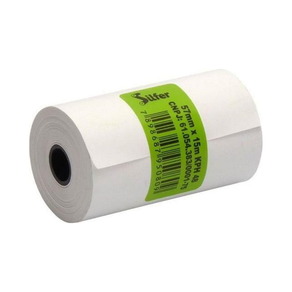 Bobina T&eacute;rmica 57mm x 15m 48g Silfer Caixa com 60 unidades