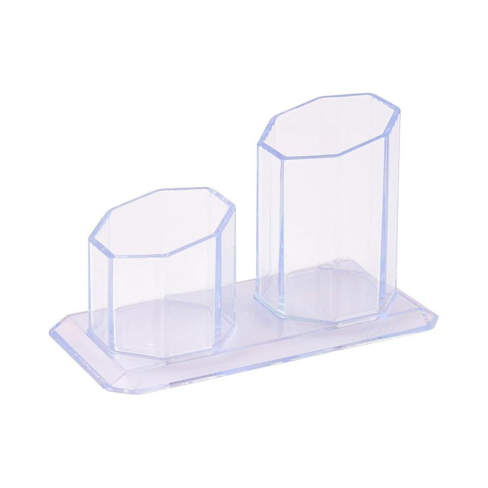 Porta Canetas e Clips 2 em 1 Maxcril Cristal