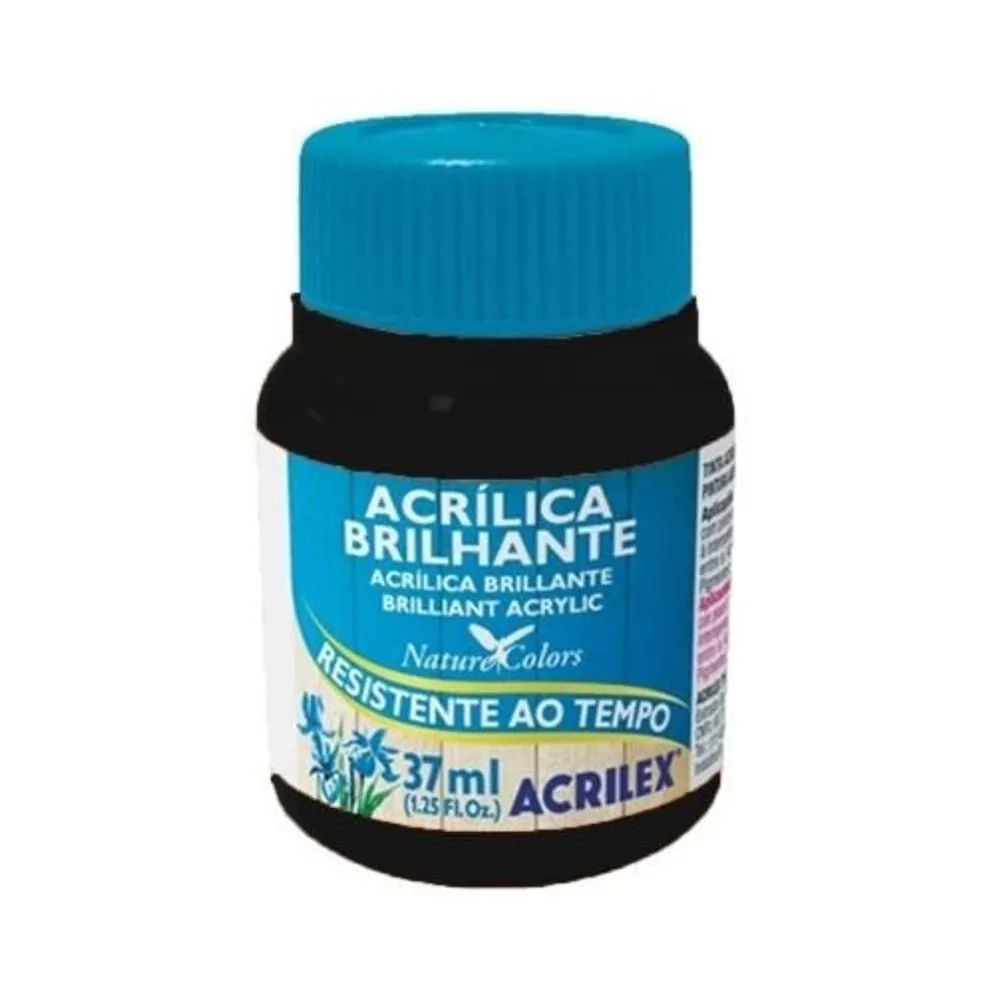 Tinta acrílica 37ml brilhante preto 520 Acrilex