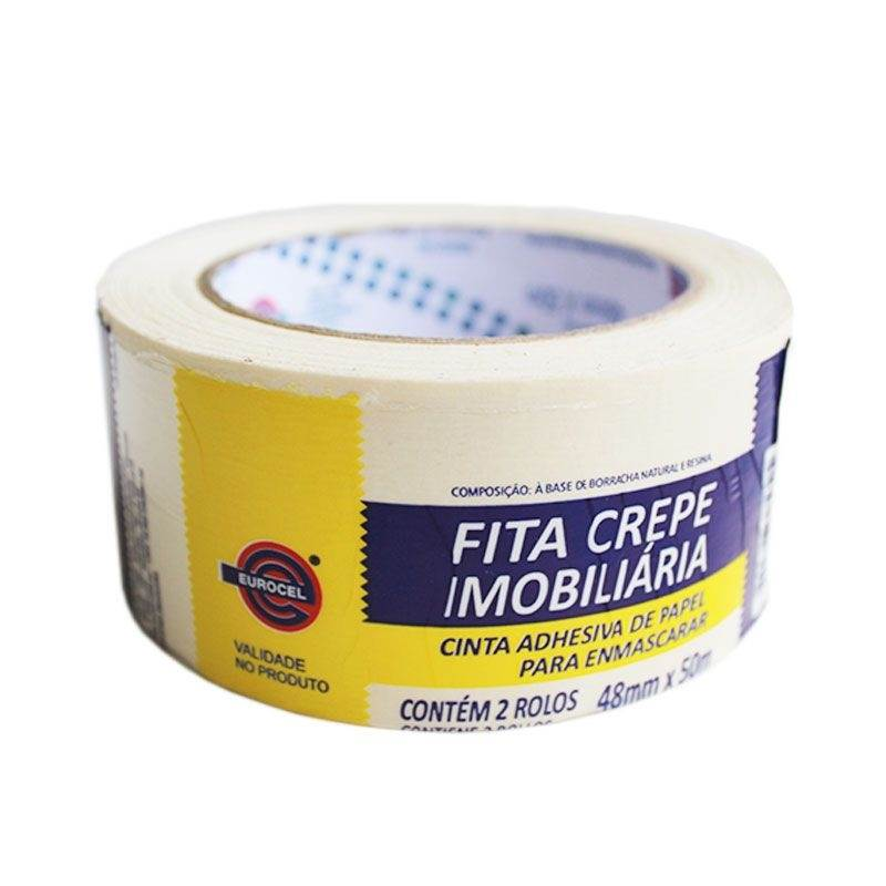 Fita Crepe Eurocel 50mm x 50m Branca