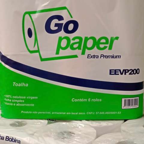 Toalha de Papel Bobina Go Paper Premium 6 rolos