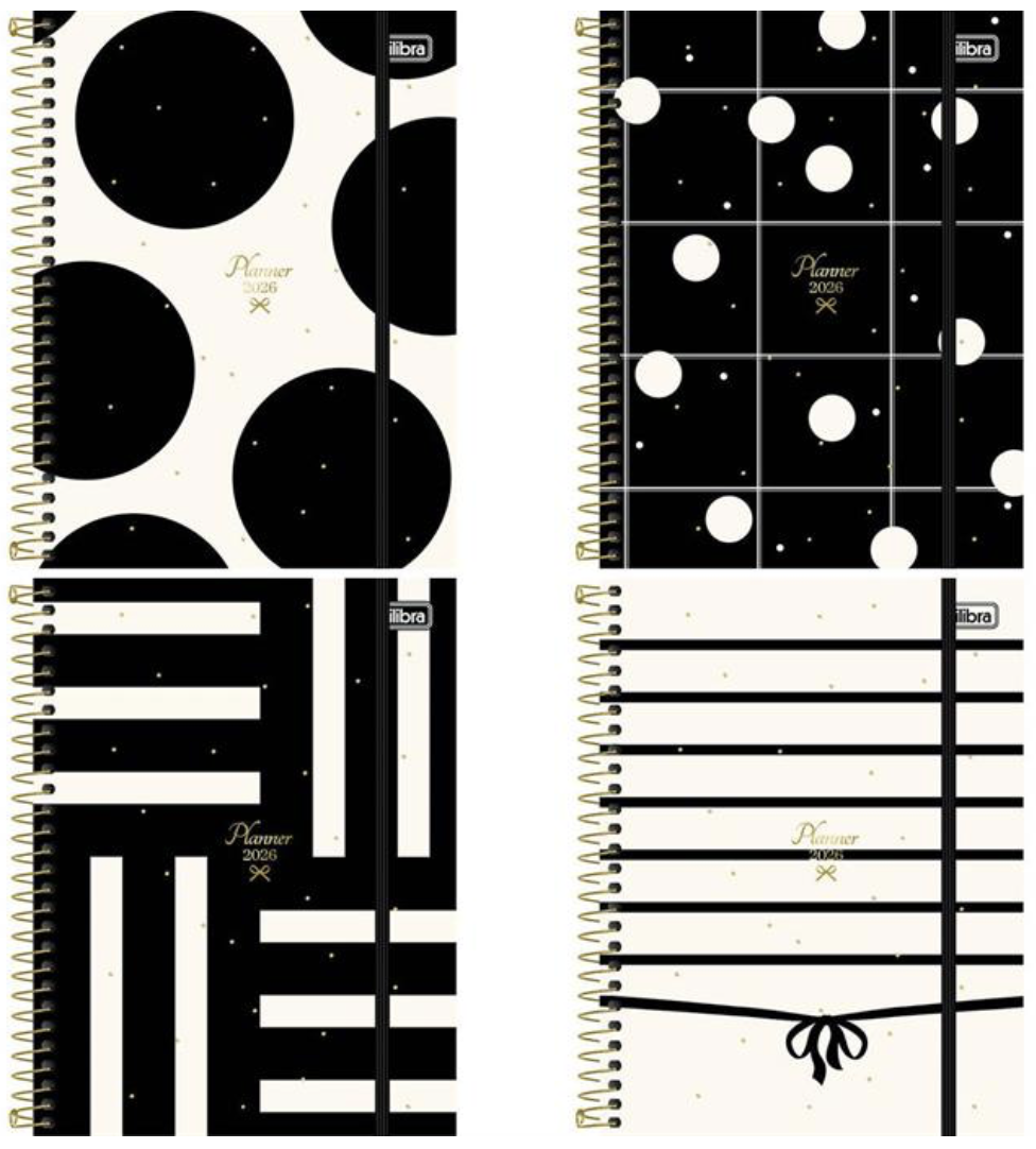 Agenda West Village 2026 Tilibra Espiral Colorido 80 folhas 17.7x24 cm