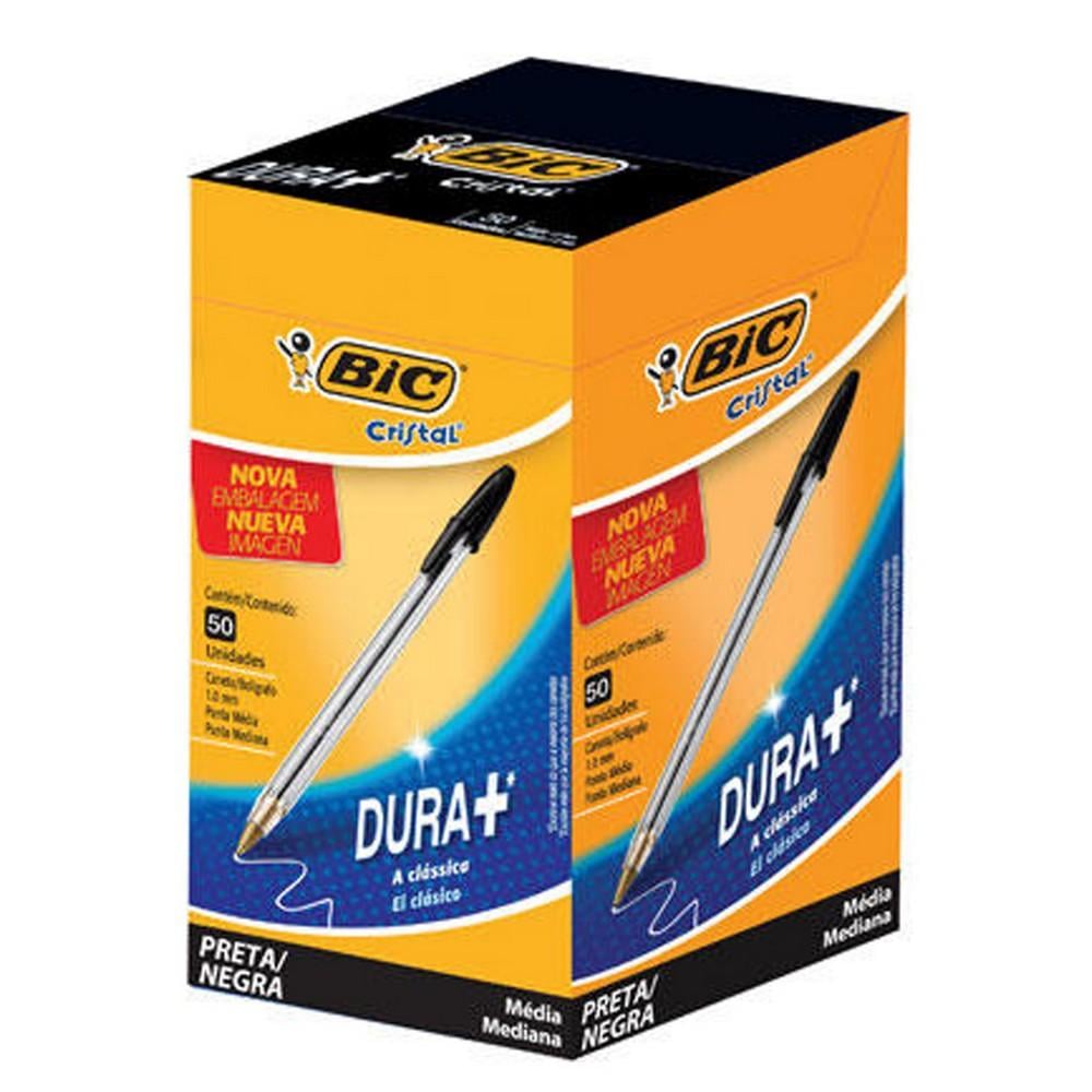Caneta Esferográfica 1.0mm BIC Cristal Preta Caixa com 50 unidades