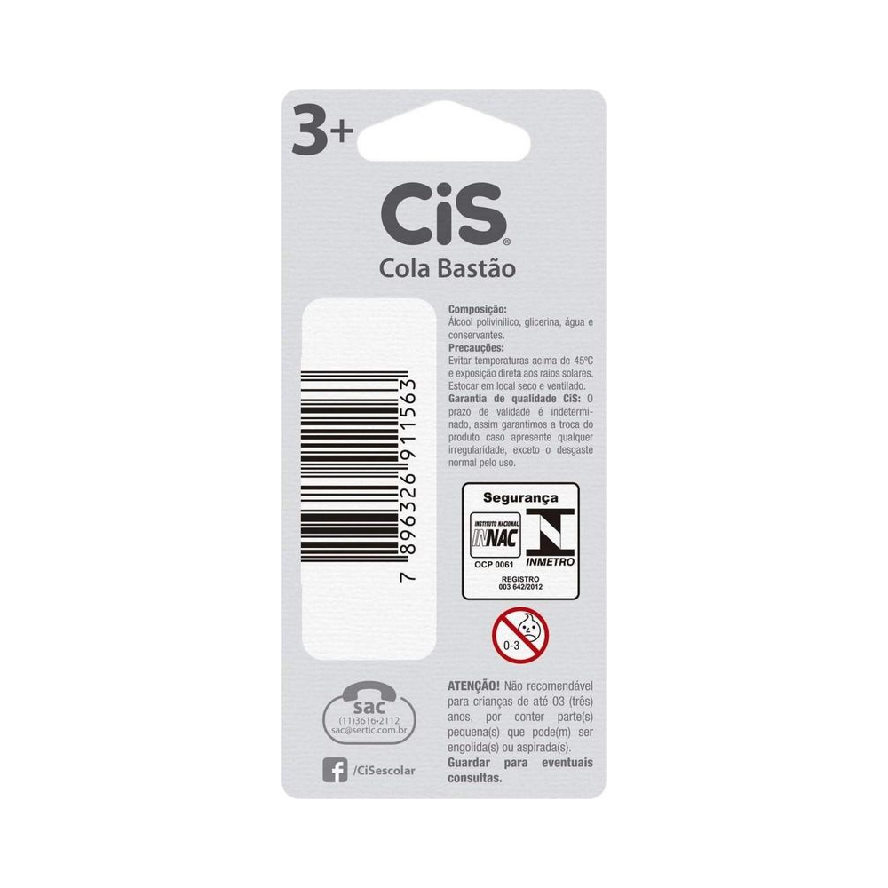 Cola Bast&atilde;o CIS 19g Unit&aacute;rio