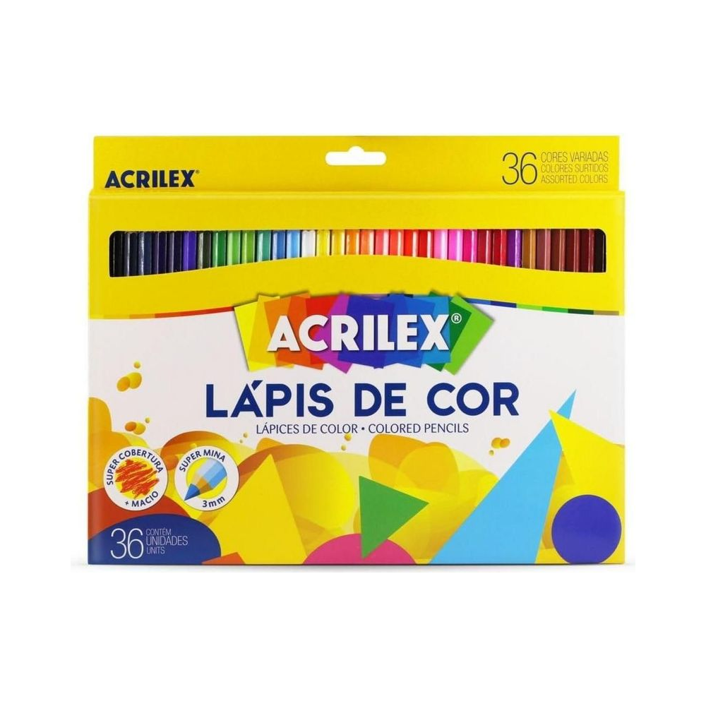 L&aacute;pis de Cor 3.0mm Acrilex 36 cores