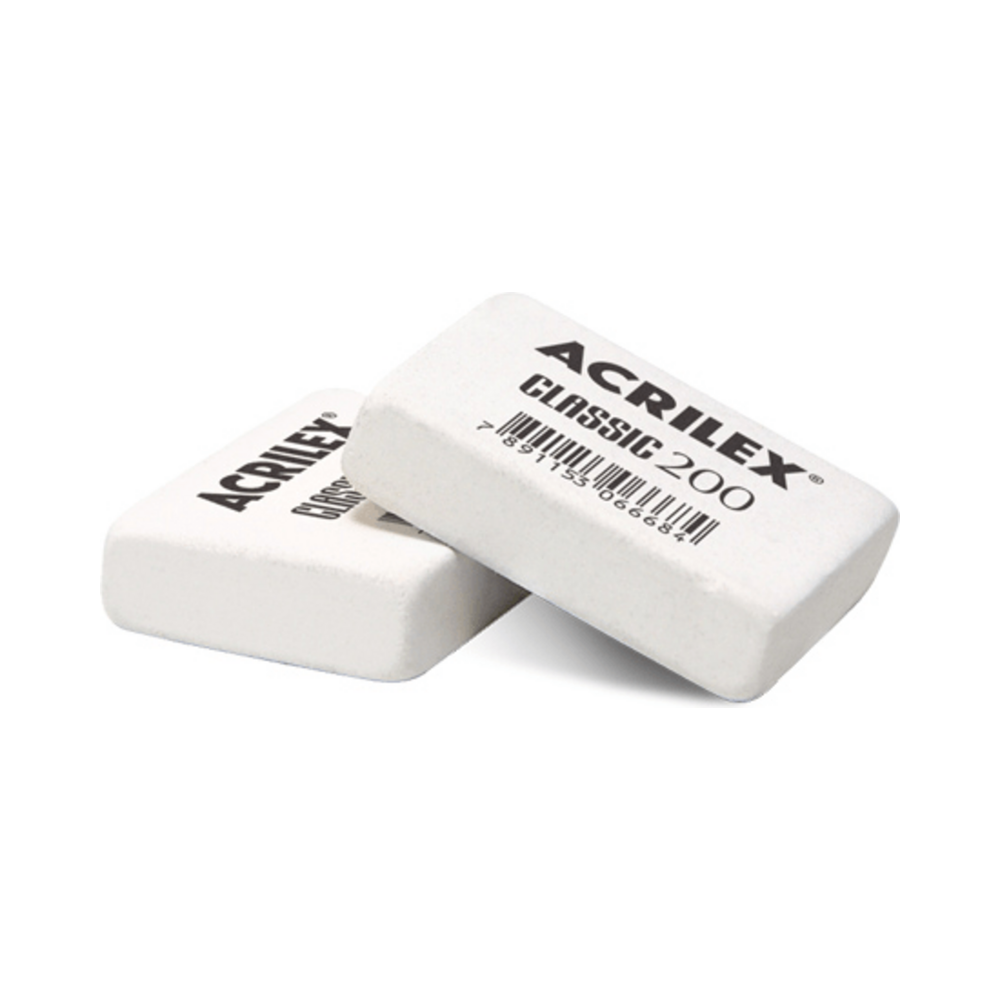 Borracha Branca Classic 200 Acrilex - Unit&aacute;rio