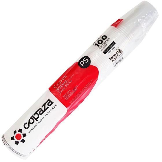 Copo Descartável Translúcido Estriado 300ml Copaza 100 unidades