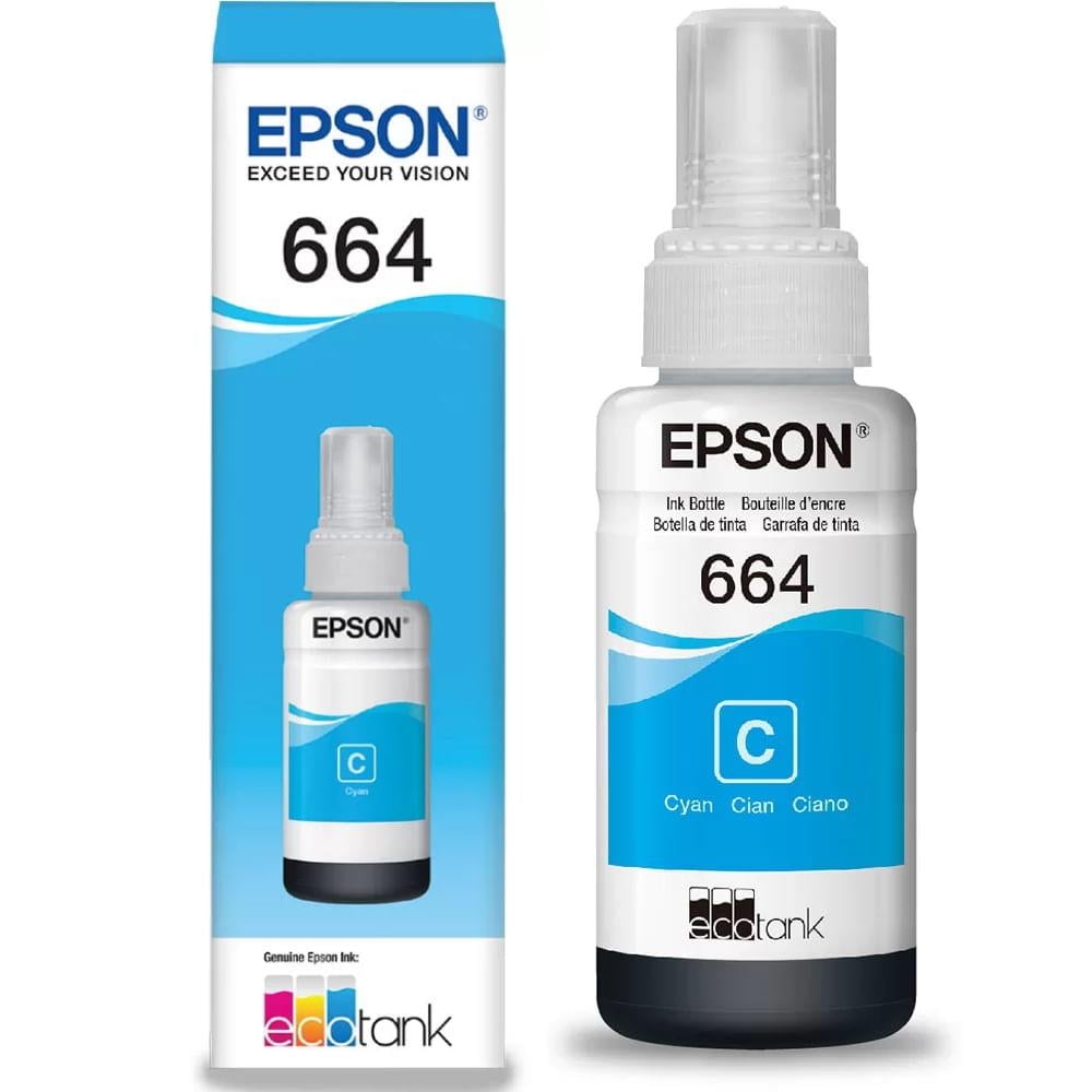 Garrafa de Tinta 664 Epson Ciano 70ml
