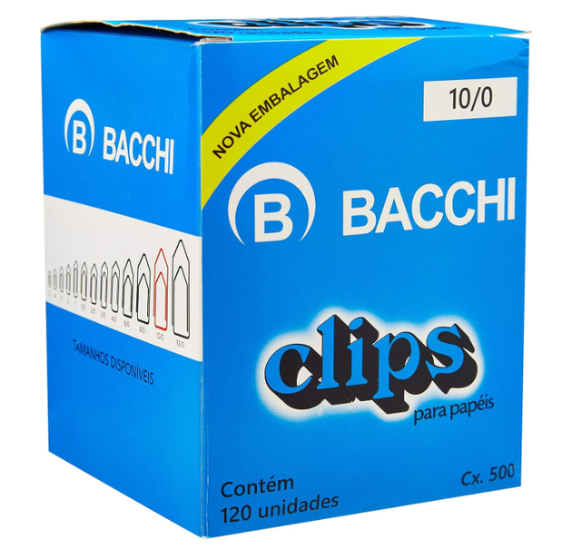 Clips Premium 10/0 Bacchi com 120 unidades