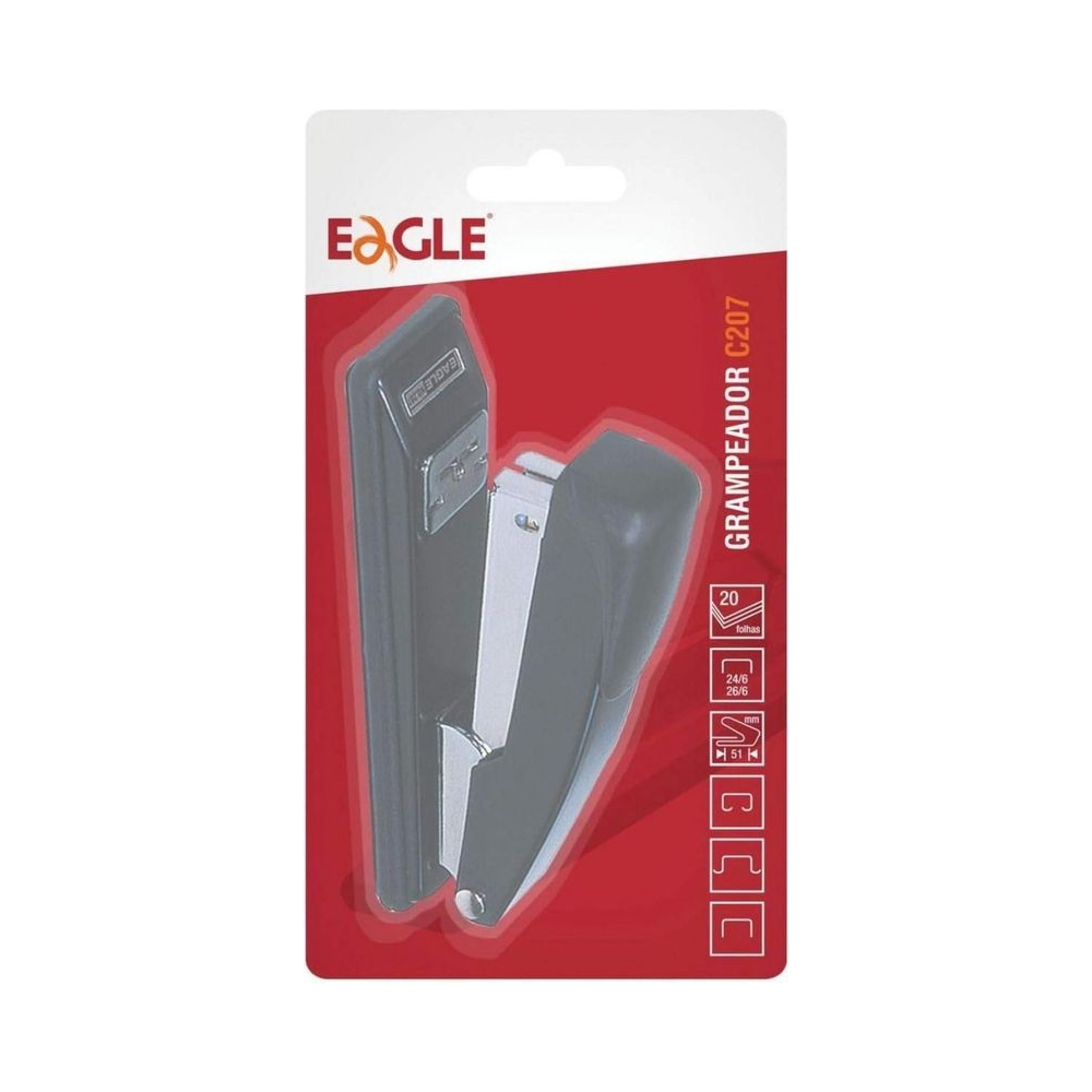 Grampeador Met&aacute;lico 20 folhas 207 Eagle
