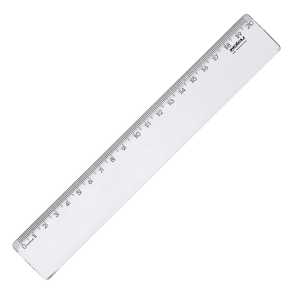 R&eacute;gua Pl&aacute;stica 20cm Wlaeu Transparente Unit&aacute;ria
