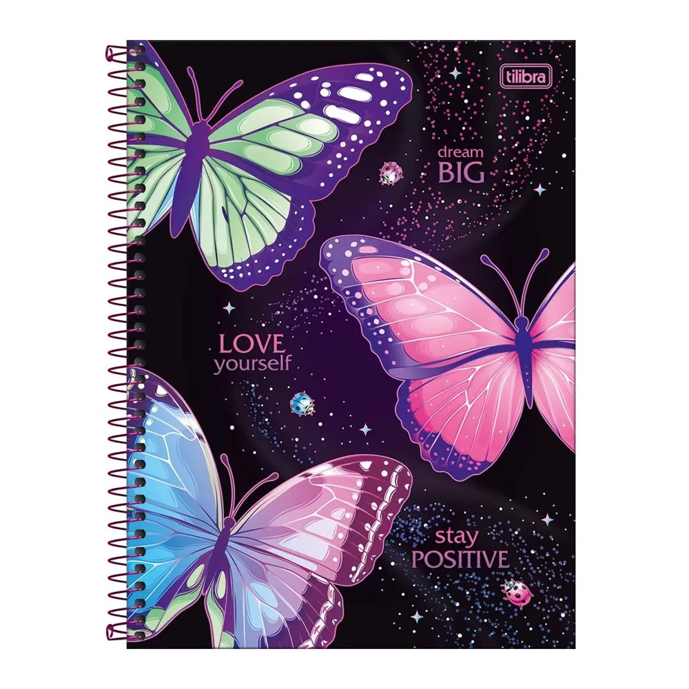Caderno Universit&aacute;rio Capa Dura Espiral 80 Folhas Daisy Tilibra