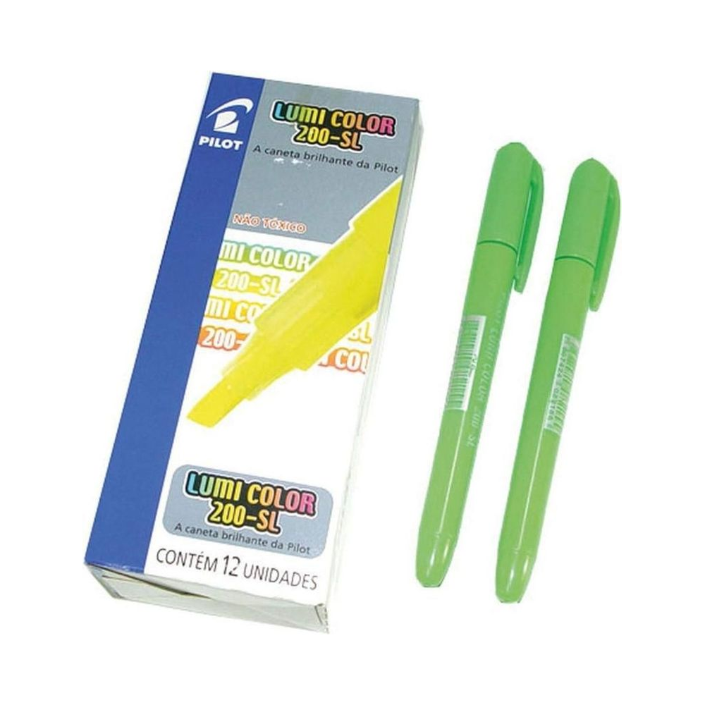 Marca Texto Hidrogr&aacute;fica Lumi Color 4mm Caixa com 12 Pilot Verde