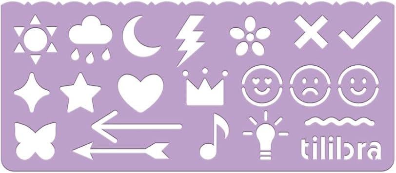 R&eacute;gua Stencil Fun Blister com 4 unidades Tilibra