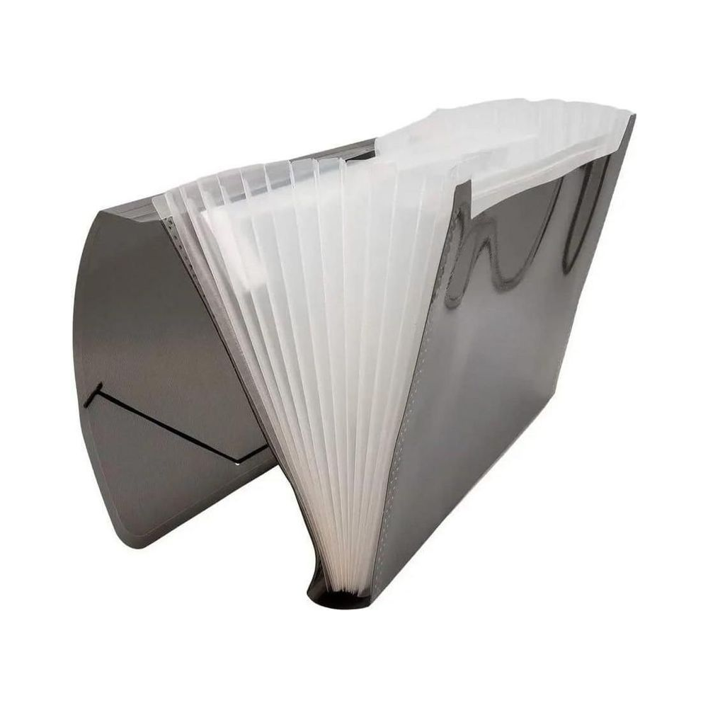 Pasta Sanfonada A4 com el&aacute;stico 12 divis&otilde;es ACP Fum&ecirc; 330mm x 235mm x 35mm