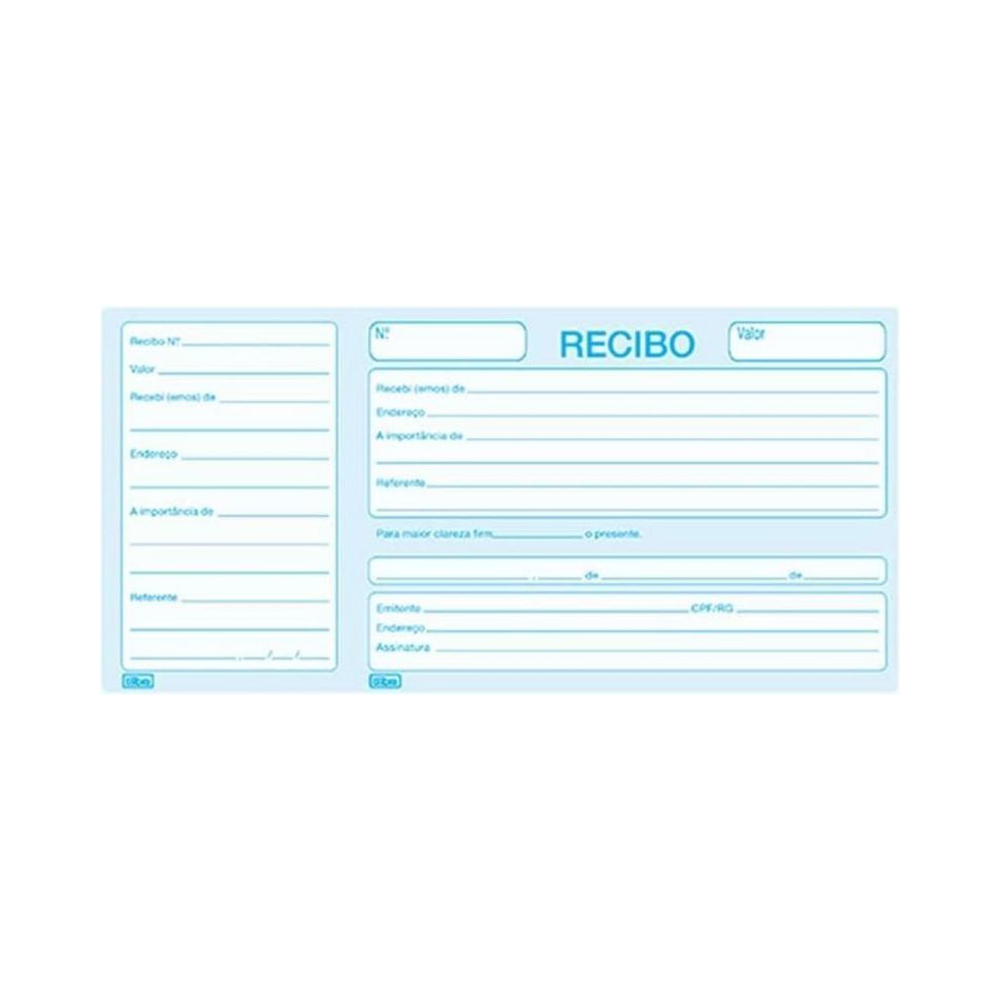 Recibo Comercial com Canhoto 50 Folhas 20,6x10,5cm Tilibra Offset Sem Cor