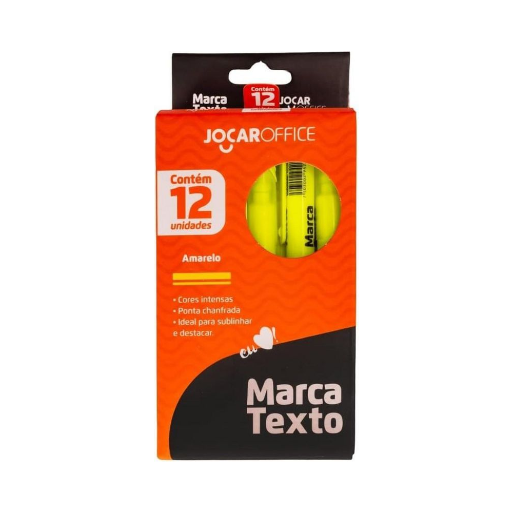 Marca texto Amarelo - Jocar Office Caixa com 12 unidades
