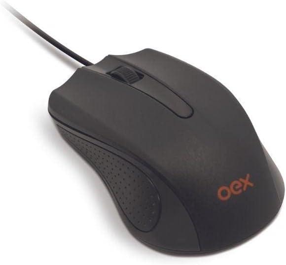 Mouse Com Fio USB Optico Preto OEX 1000Dpi