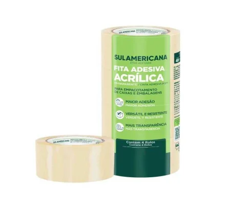 Fita Adesiva 48mm x 40m Pack com 4 Unidades