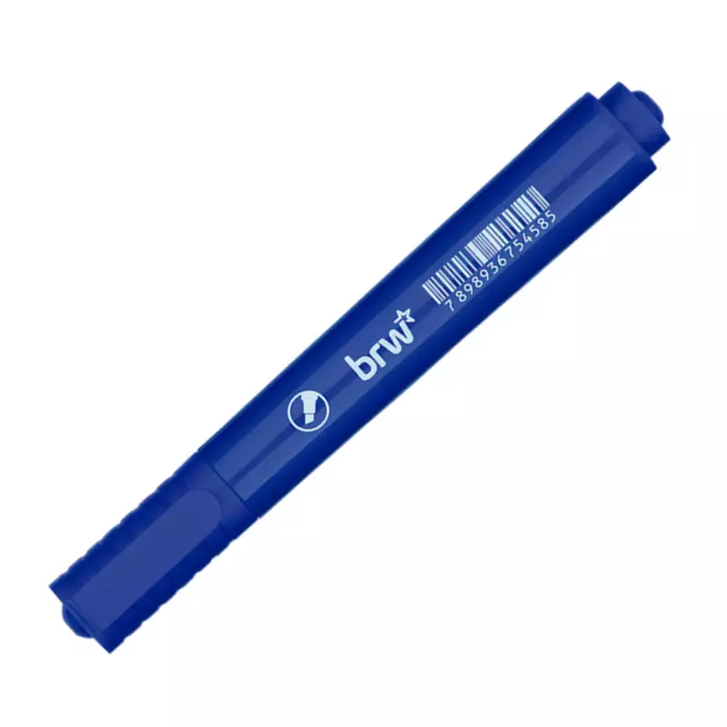 Marcador Permanente Ponta Chanfrada BRW Azul