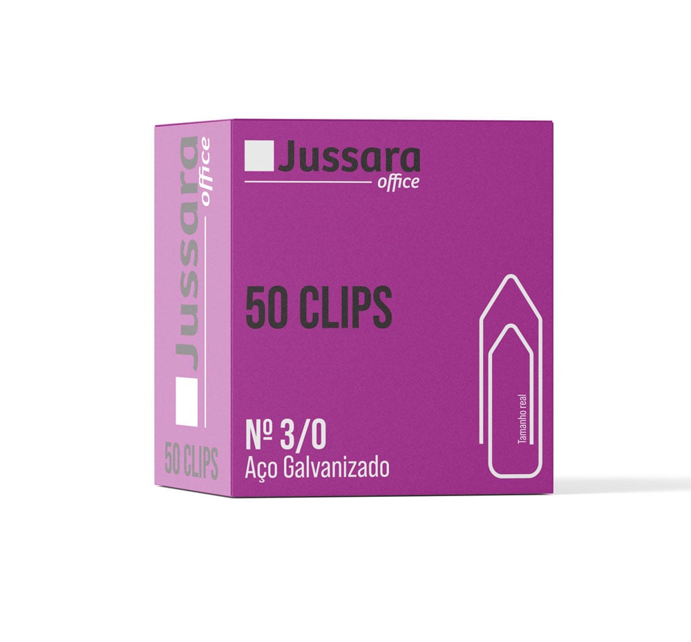Clips Aço Galvanizado Nº 3/0 Jussara Office com 50 unidades
